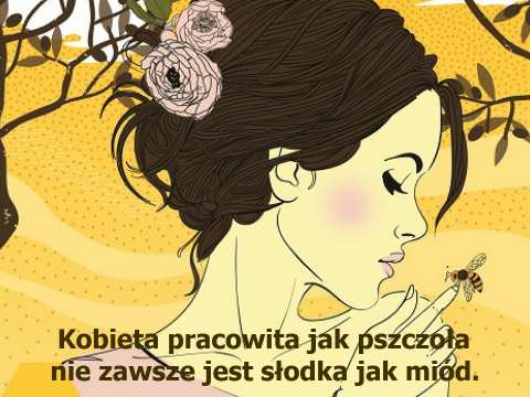 Aforyzm Jana Grossa Kobieta pracowita jak pszczoła nie zawsze jest słodka jak miód.