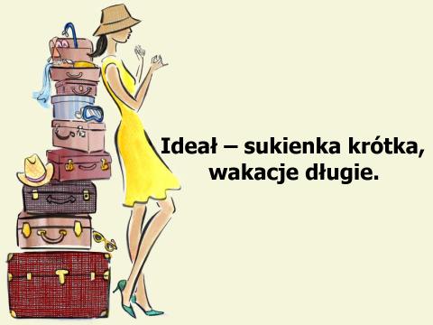 Ideał! Kobieta, sukienka krótka, wakacje długie