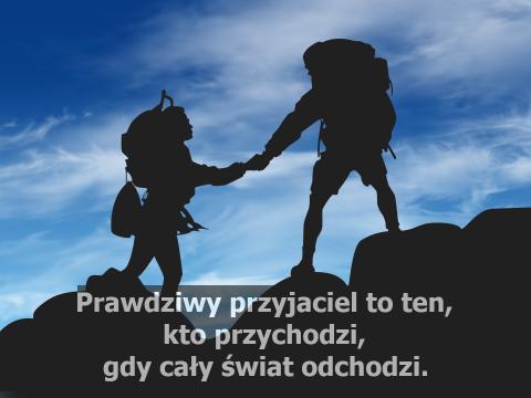 Myśl Waltera Winchella Prawdziwy przyjaciel to ten, kto przychodzi, gdy cały świat odchodzi.