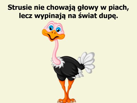Wypiąć się na świat! Strusie, aforyzm Mieczysława Michała Szargana